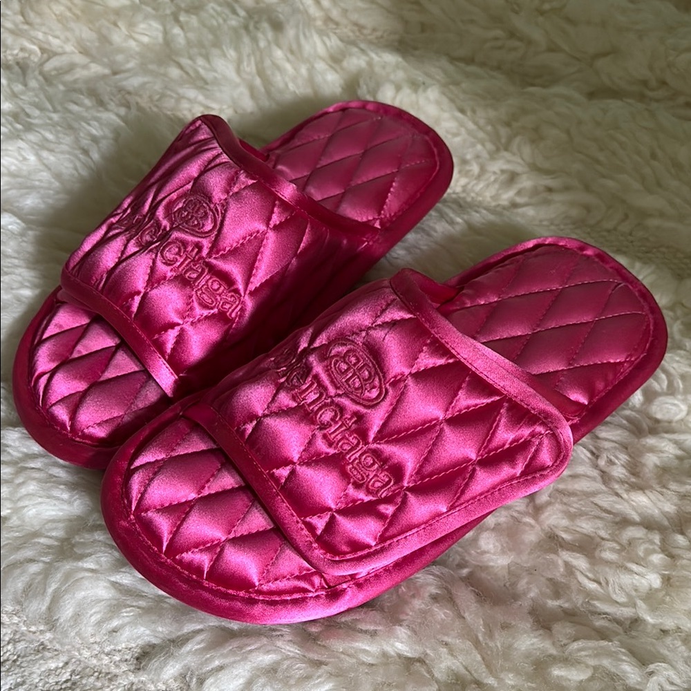 Balenciaga Fuchsia Quilted Slides